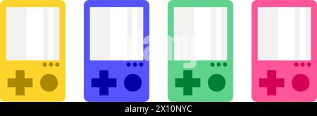 Icône de jeu vidéo en différentes couleurs. Icône définie avec des jeux vidéo colorés. Illustration de Vecteur