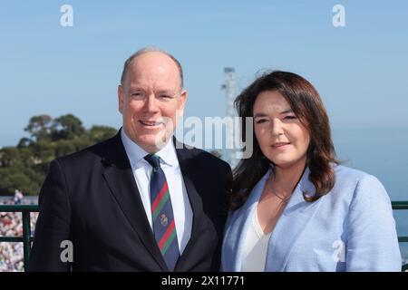 Monaco, Monaco. 13 avril 2024. S.A.S. le Prince Albert II de Monaco et Melanie-Antoinette Costello de Massy lors de la septième journée du Rolex Monte-Carlo Masters au Monte-Carlo Country Club le 13 avril 2024 à Monte-Carlo, Monaco. Photo et copyright Thierry CARPICO/ATP images (CARPICO Thierry/ATP/SPP) crédit : SPP Sport Press photo. /Alamy Live News Banque D'Images