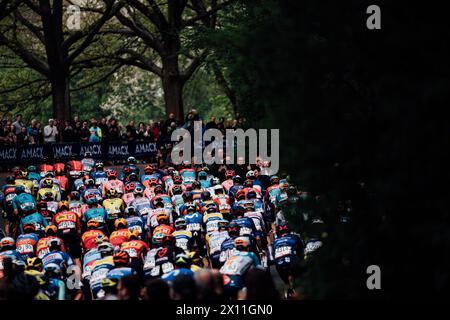 Valkenberg, pays-Bas. 14 avril 2024. Photo par Zac Williams/SWpix.com - 14/04/2024 - cyclisme - Amstel Gold Race 2024 - le peloton. Crédit : SWpix/Alamy Live News Banque D'Images