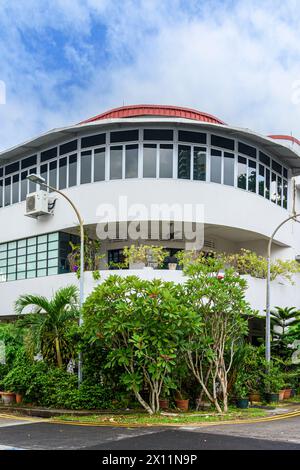 Streamline moderne bâtiment de style architectural, Tiong Bahru Estate, Singapour Banque D'Images