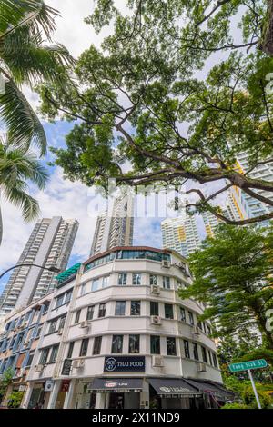 Anciens et nouveaux appartements dans le domaine Tiong Bahru, Singapour Banque D'Images