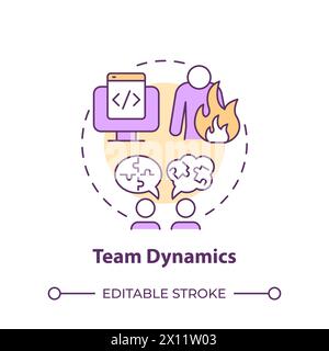 Icône de concept multicolore Team Dynamics Illustration de Vecteur