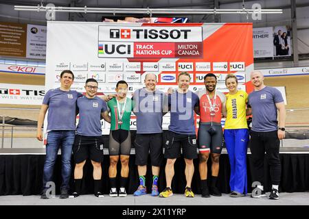 Photo par Alex Whitehead/SWpix.com - 14/04/2024 - cyclisme - Coupe des Nations Tissot UCI Track - 3ème manche : Milton - Centre national de cyclisme Mattamy, Milton, Ontario, Canada - Centre mondial de cyclisme UCI crédit : SWpix/Alamy Live News Banque D'Images