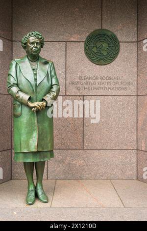 Statue de la première dame Eleanor Roosevelt au Franklin Delano Roosevelt Memorial, mémorial présidentiel à Washington D.C. Banque D'Images