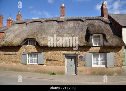 La maison de Jeffrey Hudson à Oakham, Rutland. Il était nain de cour de la reine Henrietta et connu sous le nom de Lord Minimus. 1619 - 1682 Banque D'Images