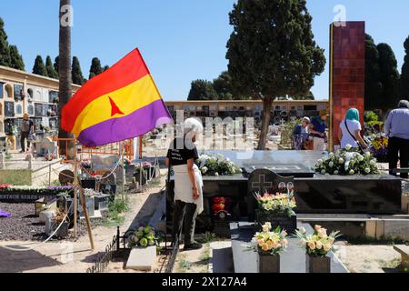 Commémoration du 14 avril 1931, lorsque la deuxième République a été proclamée en Espagne, remplaçant la monarchie d'Alphonse XIII Banque D'Images