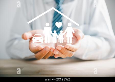 L'assurance-vie de famille Banque D'Images