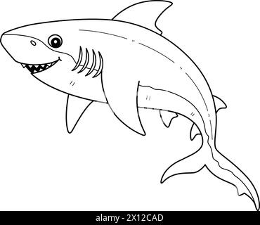 Bull Shark page de coloriage isolé pour les enfants Illustration de Vecteur