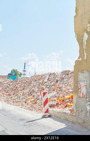 Abriss von einem Erdbeben beschädigter Gebäude Banque D'Images