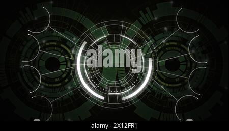 Illustration de l'étendue de la numérisation sur le réseau de connexions sur fond sombre Banque D'Images