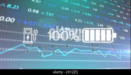 Illustration des icônes de charge sur le traitement des données Banque D'Images