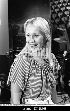 ABBA. Un groupe pop suédois qui est l'un des groupes musicaux les plus populaires et les plus réussis de tous les temps. Sur la photo, un des membres de l'ABBA : Agnetha Fältskog 1976 Banque D'Images