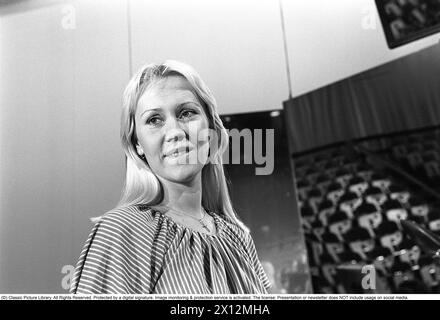 ABBA. Un groupe pop suédois qui est l'un des groupes musicaux les plus populaires et les plus réussis de tous les temps. Sur la photo, un des membres de l'ABBA : Agnetha Fältskog 1976 Banque D'Images