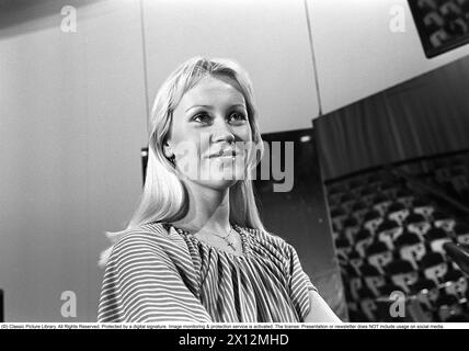 ABBA. Un groupe pop suédois qui est l'un des groupes musicaux les plus populaires et les plus réussis de tous les temps. Sur la photo, un des membres de l'ABBA : Agnetha Fältskog 1976 Banque D'Images