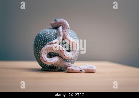 palmetto cornsnake avec pomme Banque D'Images