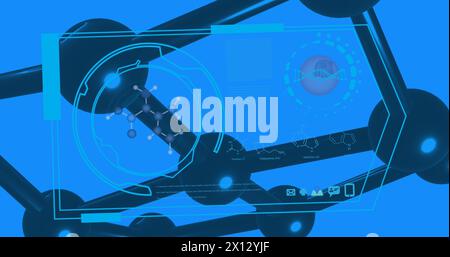 Image du traitement des données sur la formule chimique. Science mondiale et concept d'interface numérique image générée numériquement. Banque D'Images