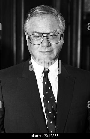 Portrait de l'acteur Larry Hagman, connu de la série américaine 'Dallas', capturé le 3 juin 1991. - 19910603 PD0010 - Rechteinfo : droits gérés (RM) Banque D'Images