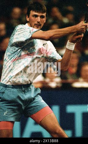 Goran Ivanisevic, vainqueur du CA Tennis Trophy 1993, lors d'un match au Stadthalle de Vienne le 24 octobre 1993. - 19931024 PD0012 - Rechteinfo : droits gérés (RM) Banque D'Images