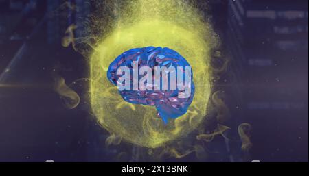 Image du cerveau humain et du traitement des données dans le monde entier Banque D'Images