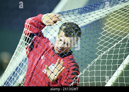 Le 14 novembre 1995, l'équipe nationale autrichienne de football s'entraîne à Belfast, en Irlande du Nord, dans le stade Windsor Park pour le match de qualification pour le Championnat d'Europe (EC) contre l'Irlande du Nord. Sur l'image : Toni Polster. - 19951114 PD0007 - Rechteinfo : droits gérés (RM) Banque D'Images