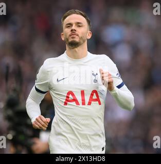 07 avril 2024 - Tottenham Hotspur v Nottingham Forest - premier League - Tottenham Hotspur Stadium. James Maddison en action. Image : Mark pain / Alamy Live News Banque D'Images