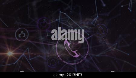 Image du réseau de connexions via le traitement des données Banque D'Images