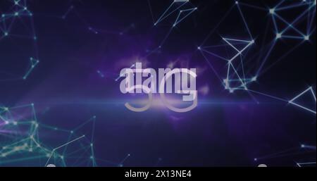 Image du réseau de connexions sur texte 5g. Banque D'Images