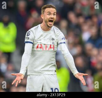 07 avril 2024 - Tottenham Hotspur v Nottingham Forest - premier League - Tottenham Hotspur Stadium. James Maddison en action. Image : Mark pain / Alamy Live News Banque D'Images