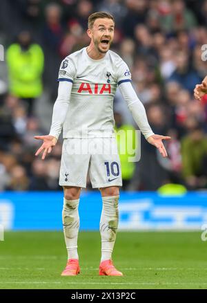 07 avril 2024 - Tottenham Hotspur v Nottingham Forest - premier League - Tottenham Hotspur Stadium. James Maddison en action. Image : Mark pain / Alamy Live News Banque D'Images