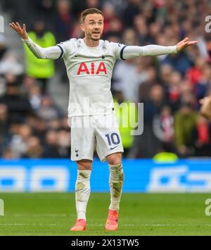 07 avril 2024 - Tottenham Hotspur v Nottingham Forest - premier League - Tottenham Hotspur Stadium. James Maddison en action. Image : Mark pain / Alamy Live News Banque D'Images