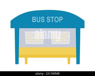 icône d'arrêt de bus de style plat Illustration de Vecteur
