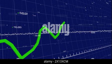 Image du traitement des données financières sur fond noir Banque D'Images