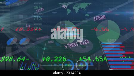 Image des cellules covid et des icônes de médias sociaux avec des câbles informatiques Banque D'Images