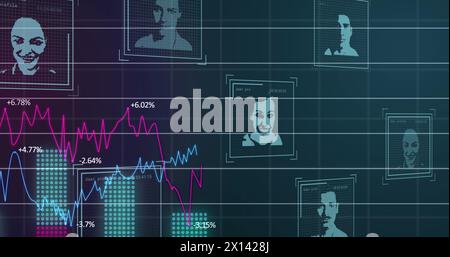 Image des graphiques et des photos de l'utilisateur sur fond sombre Banque D'Images