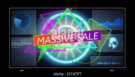 Image du traitement des données sur le texte de vente massive Banque D'Images