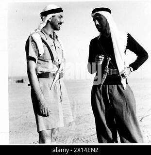 FORCE EXPÉDITIONNAIRE BRITANNIQUE POUR COMBATTRE LES CRIQUETS PÈLERINS AU MOYEN-ORIENT - Un commandant de peloton donne des instructions finales à certains de ses chauffeurs Organisation des Nations Unies [ONU] Banque D'Images