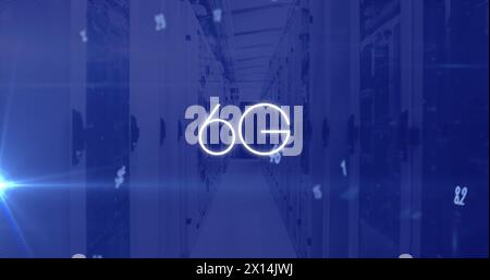 Image du traitement de données texte 6g sur des serveurs informatiques Banque D'Images