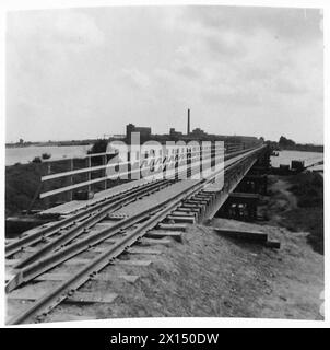 PONTS PERMANENTS SUR LE RHIN - le pont ferroviaire a achevé l'armée britannique, 21e groupe d'armées Banque D'Images