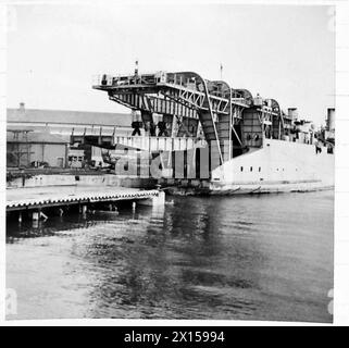 Un traversier ferroviaire opère à Southampton pendant une mission spéciale pour TN. 5 de l'armée britannique. Banque D'Images