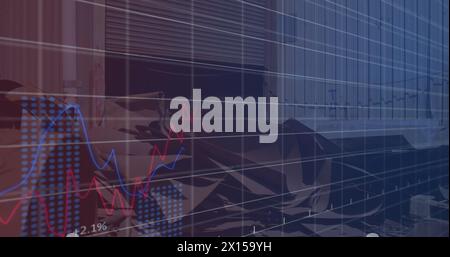 Image des données financières et des graphiques sur Junkyard Banque D'Images