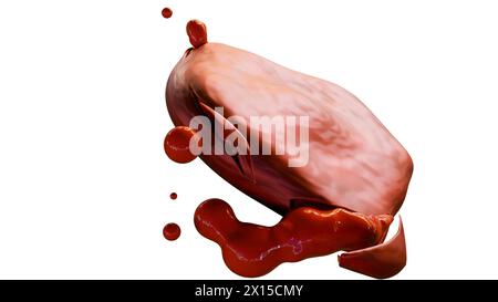 Le rendu 3d de l'hémolyse, est le processus de décomposition des globules rouges et de libération de leur contenu dans le liquide environnant Banque D'Images