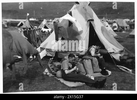 TROUPES BRITANNIQUES ET CANADIENNES EN ISLANDE - Un coin des camps British Army Banque D'Images