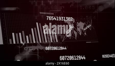 Image de traînées lumineuses sur le traitement des données sur fond noir Banque D'Images