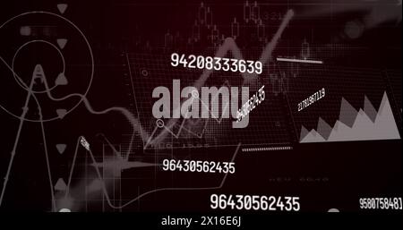 Image de traînées lumineuses sur le traitement des données sur fond noir Banque D'Images