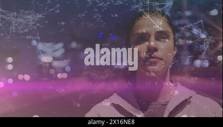 Image de taches lumineuses sur diverses chutes de neige et paysages d'hiver Banque D'Images