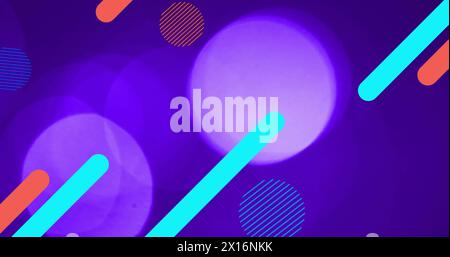 Image de formes sur des taches lumineuses sur fond bleu Banque D'Images