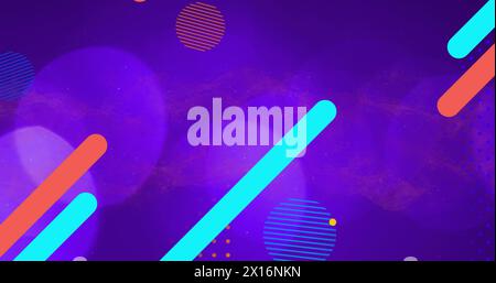 Image de formes sur des taches lumineuses sur fond bleu Banque D'Images