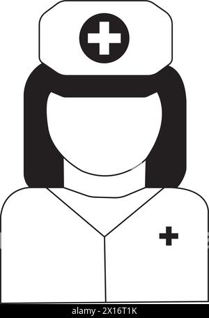 Illustration vectorielle d'icône d'infirmière conception simple Illustration de Vecteur