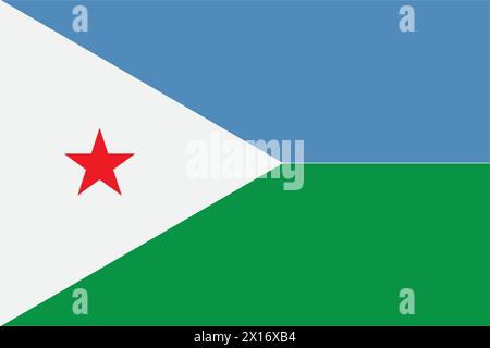 Conception d'illustration vectorielle d'icône de drapeau de pays Djibauti Illustration de Vecteur