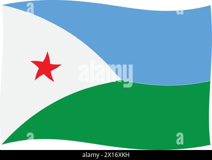 Conception d'illustration vectorielle d'icône de drapeau de pays Djibauti Illustration de Vecteur